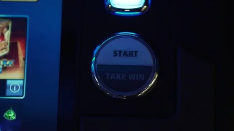 Start Button. Slot machine in a casino Stock Footage 129851495