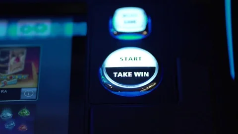 Start Button. Slot machine in a casino Stock Footage 129851518