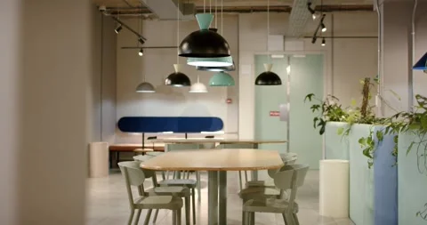 On start camera is moving forward, revealing wooden table and four chairs to Stock Footage 338325961