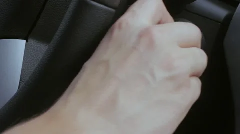 Start The Car. The driver inserts the key into the ignition and turns it over. Stock Footage 54335903