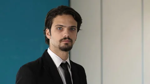 Start up, career - determined young manager staring at camera Stock Footage 141681434