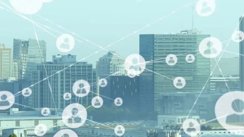 On start central icon fading in extending lines outward connecting nodes Stock Footage 317369853