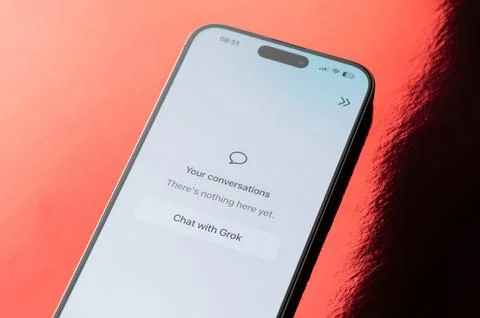 Start chat with Grok 스톡 사진