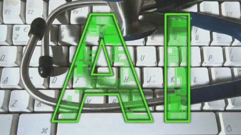 Start with chestpiece shift, stethoscope sliding and rotating across keys, AI Stock Footage 334881757