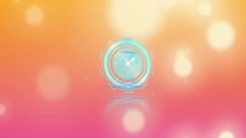 On start, circular gauge rotating pointer and pulsing rings illustrating time Video stock 310141133