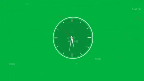 At start clock centered on clear bg red second sweeping hands shifting readout Stockbeeldmateriaal 333971842