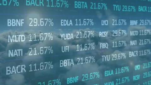 On start codes floating streaming percentage values shifting through peaks Stock Footage 326881796