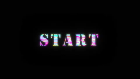 START colorful glitch text effect 3D Flash animation loop Video stock 159327325