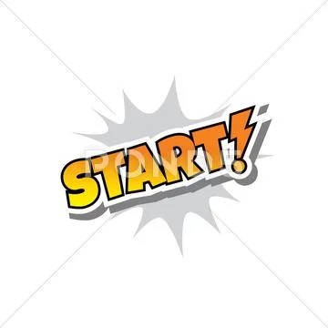Start! - Comic Speech Bubble Cartoon Game Assets Stock Illustration