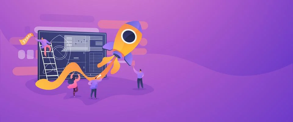 Start up concept banner header Stock Illustration
