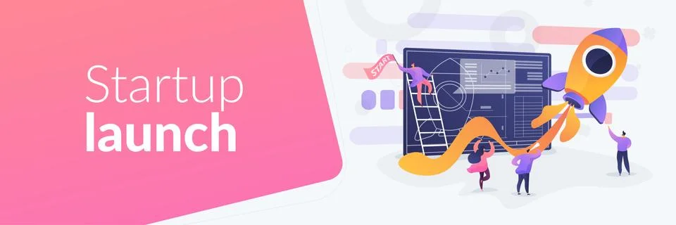 Start up concept banner header Stock Illustration