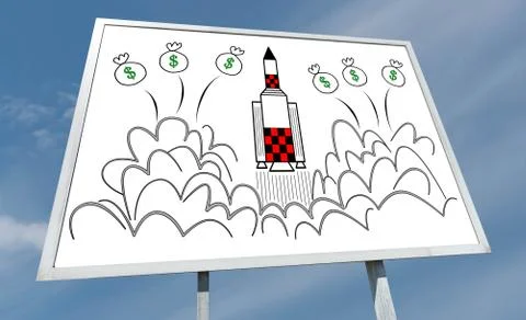 Start up concept on a billboard Stock-Fotos