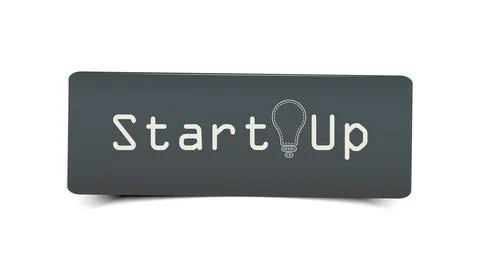 Start up concept with idea light bulb illustration Stock Illustration