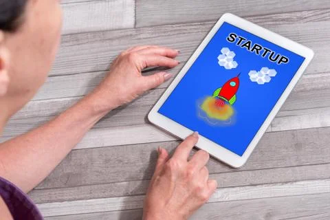 Start up concept on a tablet Stock-Fotos