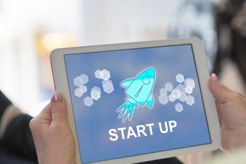 Start up concept on a tablet Stock-Fotos