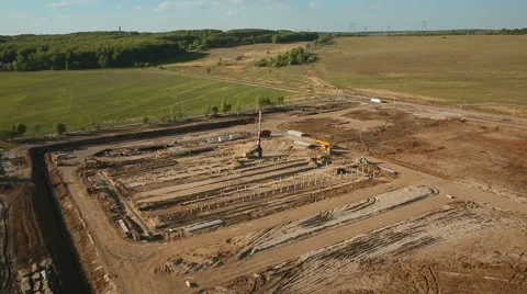 Start of construction of the new building Stock Footage 64050237
