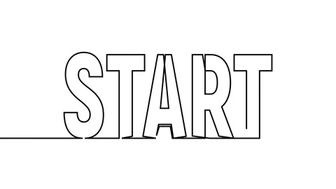 Start continuous text single one line art word animation on background Stock Footage 313389375