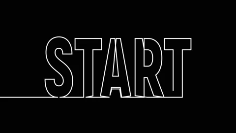 Start continuous text single one line art word animation on background 库存影片 313389381