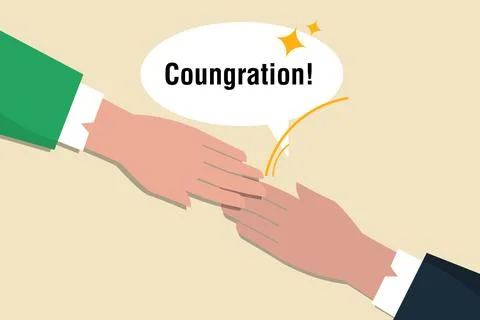 Start cooperation, congratulations on achieving success Stock Illustration