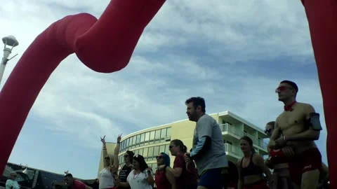 START - CUPID'S UNDIE RUN - LOW ANGLE Video stock 170381835