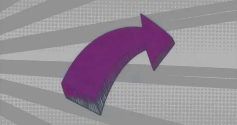 On start curved 3D arrow rotating toggling fill outline disappearing reappearing Stock Footage 315522960