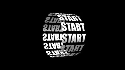 Start cylinder text effect animation with black background Stock Footage 289585430