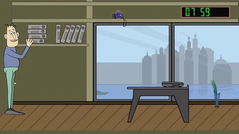 Start the day at the office Stock Footage 128164681