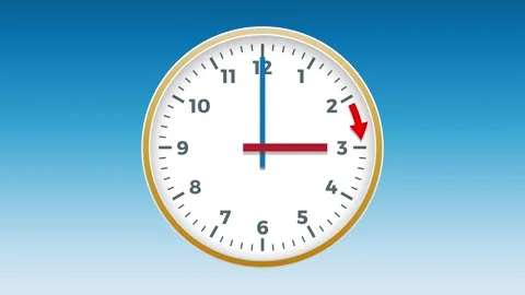 Start of daylight saving time in March with clocks moving forward from 2 am.. Stock Footage 266393787