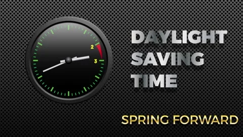Start of daylight saving time in March with clocks moving forward from 2 am.. Stock Footage 266394031