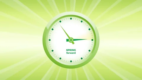 Start of daylight saving time in March with clocks moving forward Stock Footage 301208973