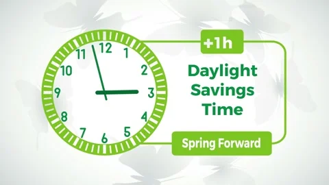 Start of daylight saving time in March with clocks moving forward from 2 am.. Stock Footage 301209062