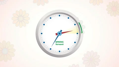 Start of daylight saving time in March with clocks moving forward Stock Footage 301209429