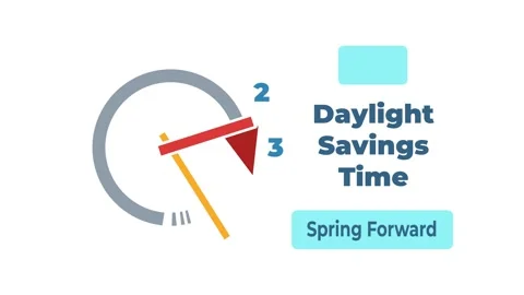 Start of daylight saving time in March with clocks moving forward from 2 am.. Видео 329156467