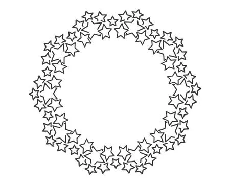 Start decoration frame in vector. Stars abstract round border. Stockillustratie