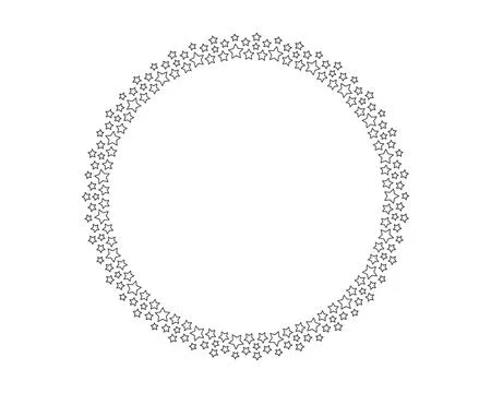 Start decoration frame in vector. Stars abstract round border. Stock Illustration