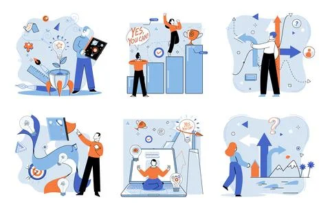 Start up. Developing strategic plan is vital for success start up Stock Illustration