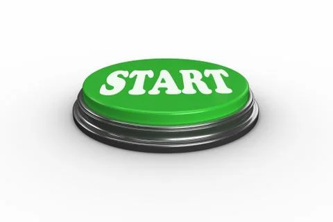 Start on digitally generated green push button Stock Illustration