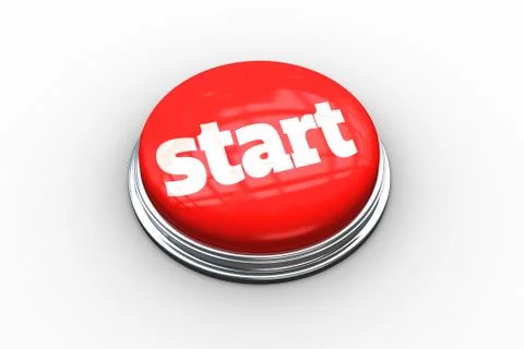 Start on digitally generated red push button Stockillustratie