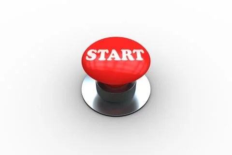 Start on digitally generated red push button Illustrazione stock