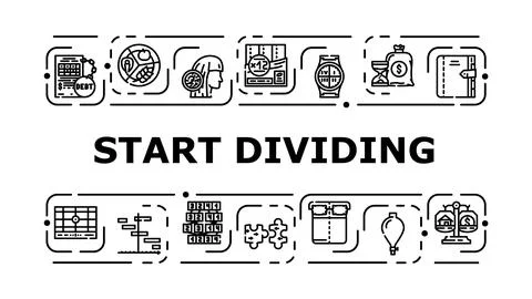 Start dividing banner icon vector illustration Illustrazione stock
