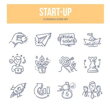 Start-Up Doodle Icons Illustrazione stock