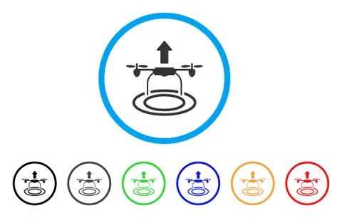 Start Drone Rounded Icon Illustrazione stock