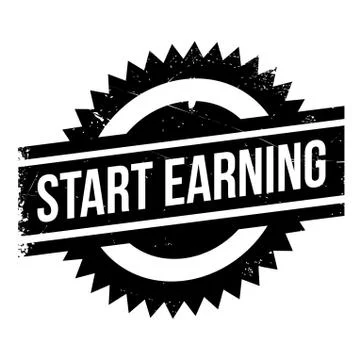 Start Earning rubber stamp Stock Illustration