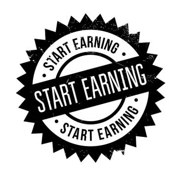 Start Earning rubber stamp Stock Illustration