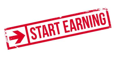 Start Earning rubber stamp Stock Illustration