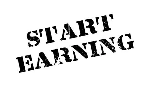 Start Earning rubber stamp Stock Illustration
