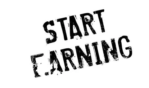 Start Earning rubber stamp Stock Illustration