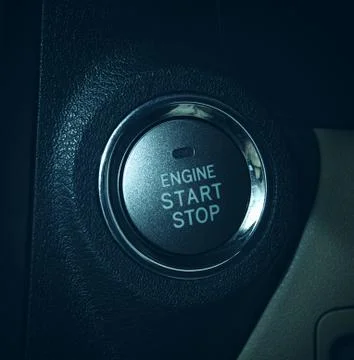 Start engine button in a car Stock Photos