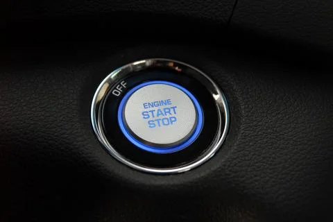 Start engine button Stock Photos