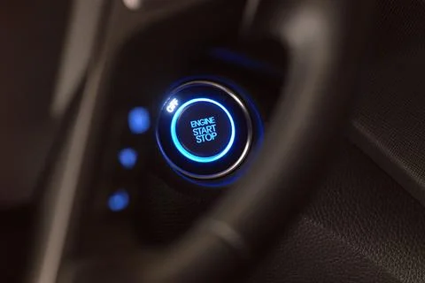 Start engine button Stock Photos